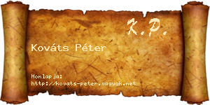 Kováts Péter névjegykártya